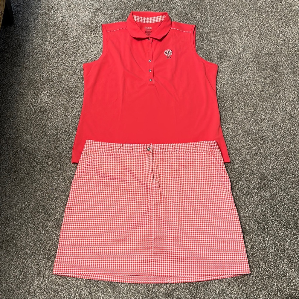 Izod Golf Set — skort and sleeveless collared shirt